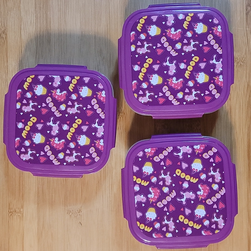 Kids Lunch containers,  divided lunch containers, unicorn